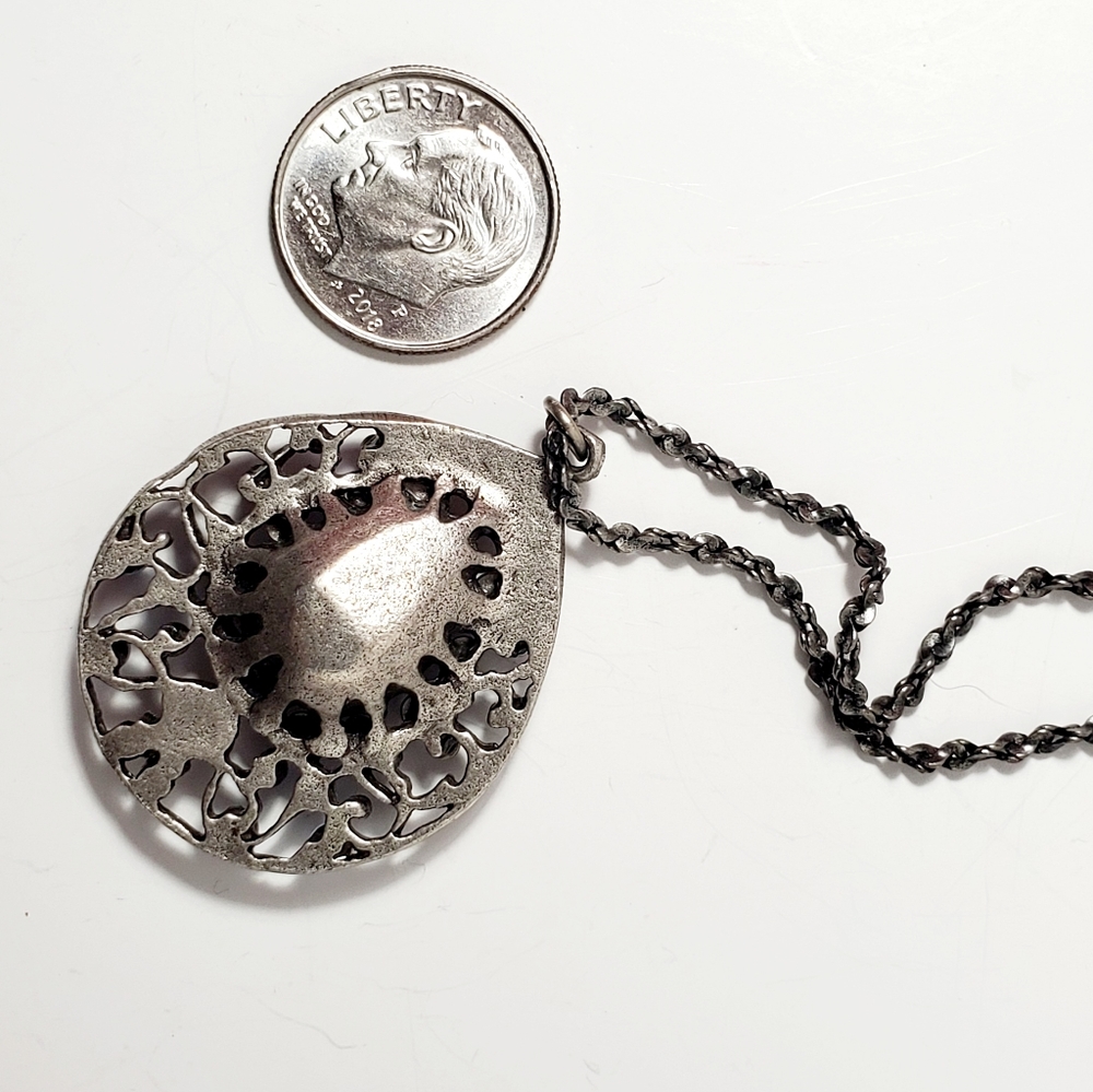 ANNE KOPLIK 18" Silver Tone Vintage Cocktail Necklace Dainty Blue Pink Sparkle - Picture 2 of 6